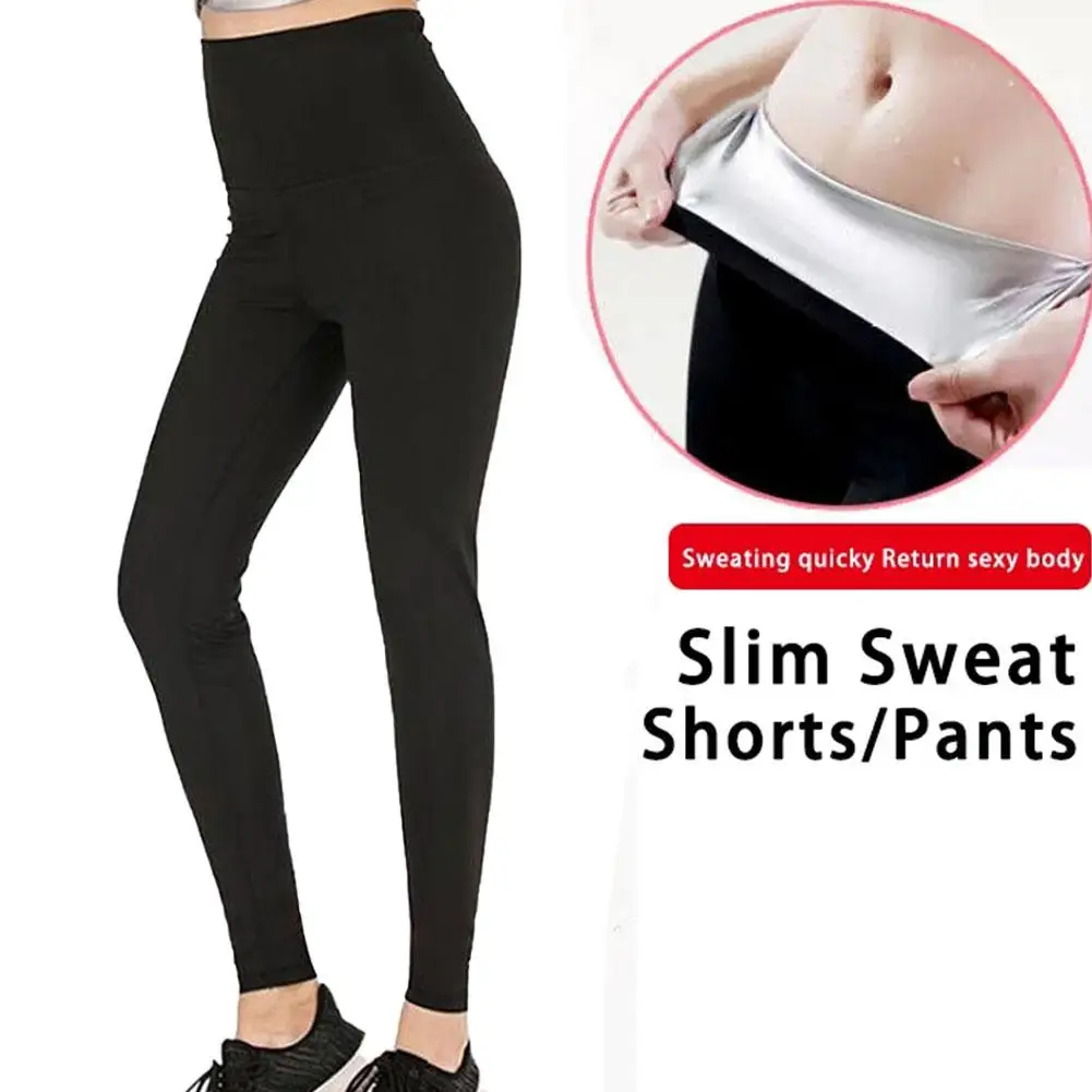 Ladies' Body Shaping Trousers High Waist Tight Fitness Breasted Control Abdomen Pants Sweat Nine Sauna Pants Point K8C7