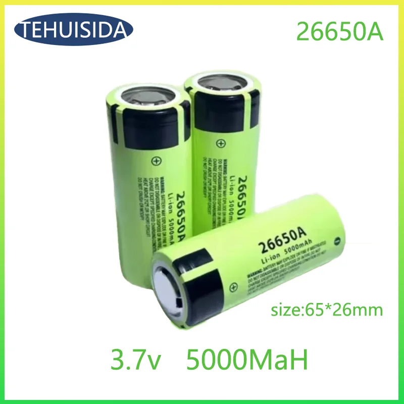 

New Lithium Battery 26650A Lii-50A 3.7V 5000mAh High Capacity Lithium Ion Rechargeable Battery for Flashlight Power Bank