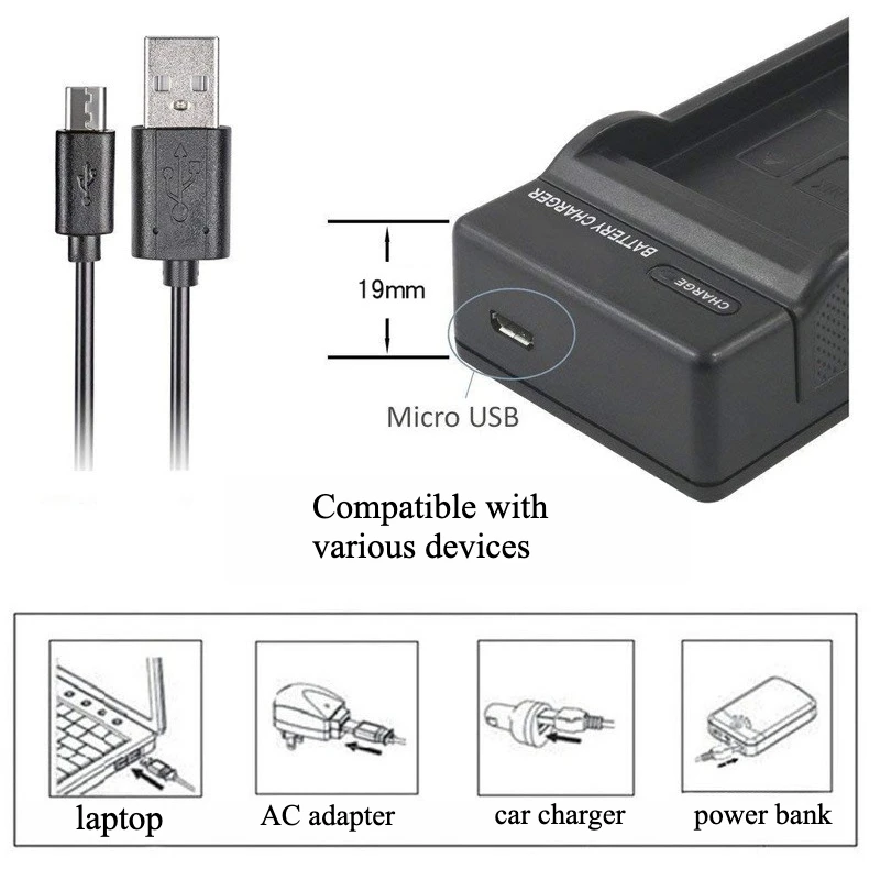 Digital Camera Battery Lp-e17 Charger USB Ultra-thin Charging, Compatible for Canon LPE17 Charger