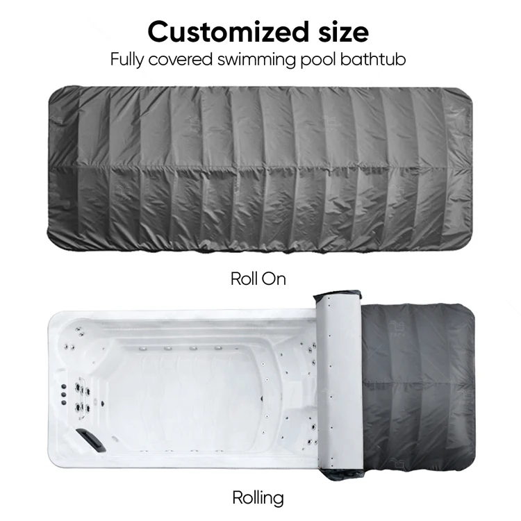 TSPK Modern Rectangular Spa Heat Preservation Cover Heat Insulation Thermal Swim Roll Outdoor