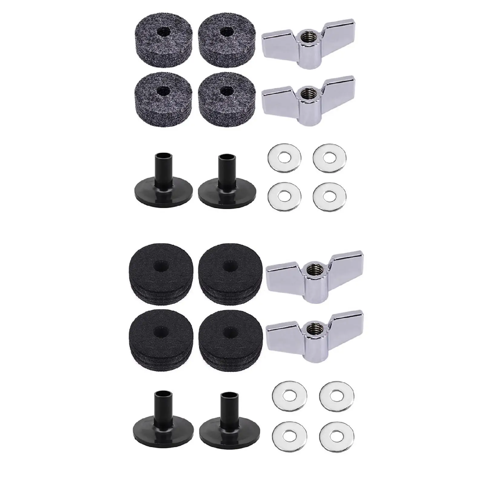 12Pcs Cymbal Replacement Accessories Drum Cymbal Felt Pads Quick Release Cymbel Nuts Washers for Cymbal Drum Set Accessory