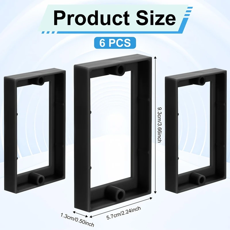 ABPP-6 Stuks Elektrische Box Extender, 1/2Inch Single Gang Receptacle Outlet Box Extenders Outlet Extension Box