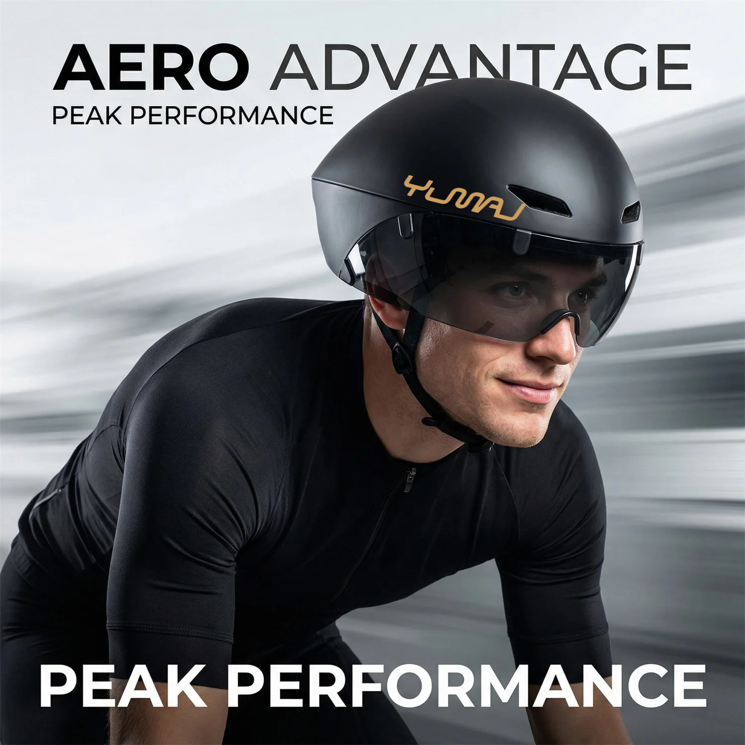 YUMAJ TT Fahrradhelm Aerodynamischer Triathlon-Spezifischer Radhelm mit Panorama-Magnetbrille YM-88 – Detail 3