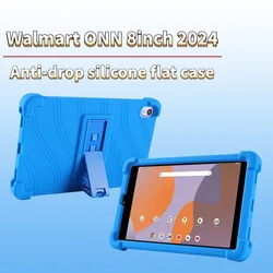 For Walmart ONN 8inch 100135923 2024 Tablet Case Shockproof Airbags Soft Silicone 8inch Ajustable Stand Precise Cutouts Cover