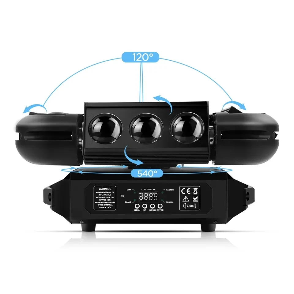 Imagem -05 - Rgbw Led Moving Head Light Infinitamente Laser Spider Beam Efeito Estroboscópico Dmx Control para Palco Disco Party 12x10w Novo