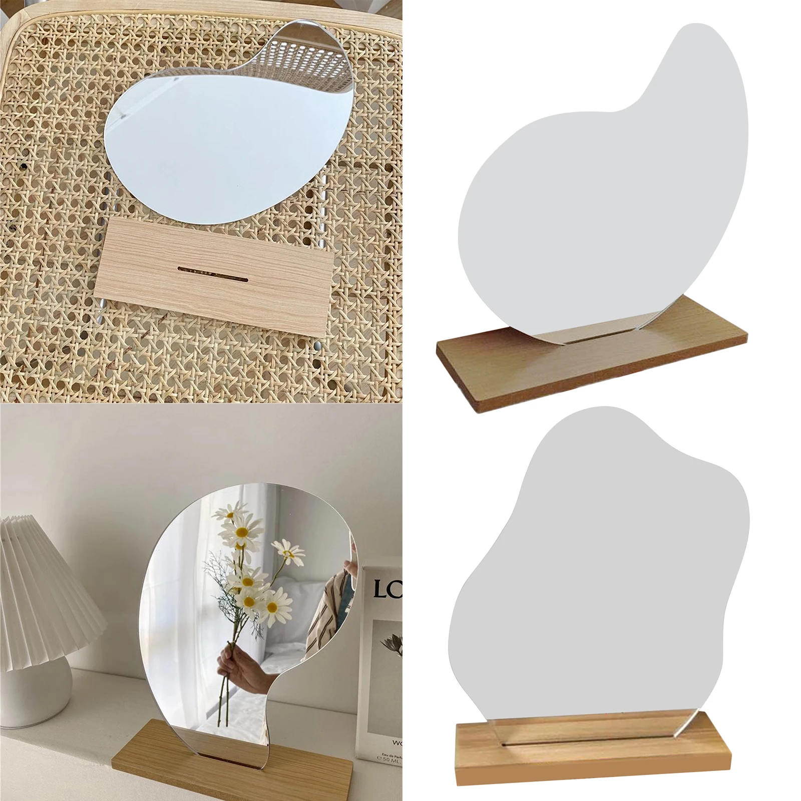 Irregularly Shaped Mirror Tabletop Mirror with , art for Decorative Acrylic