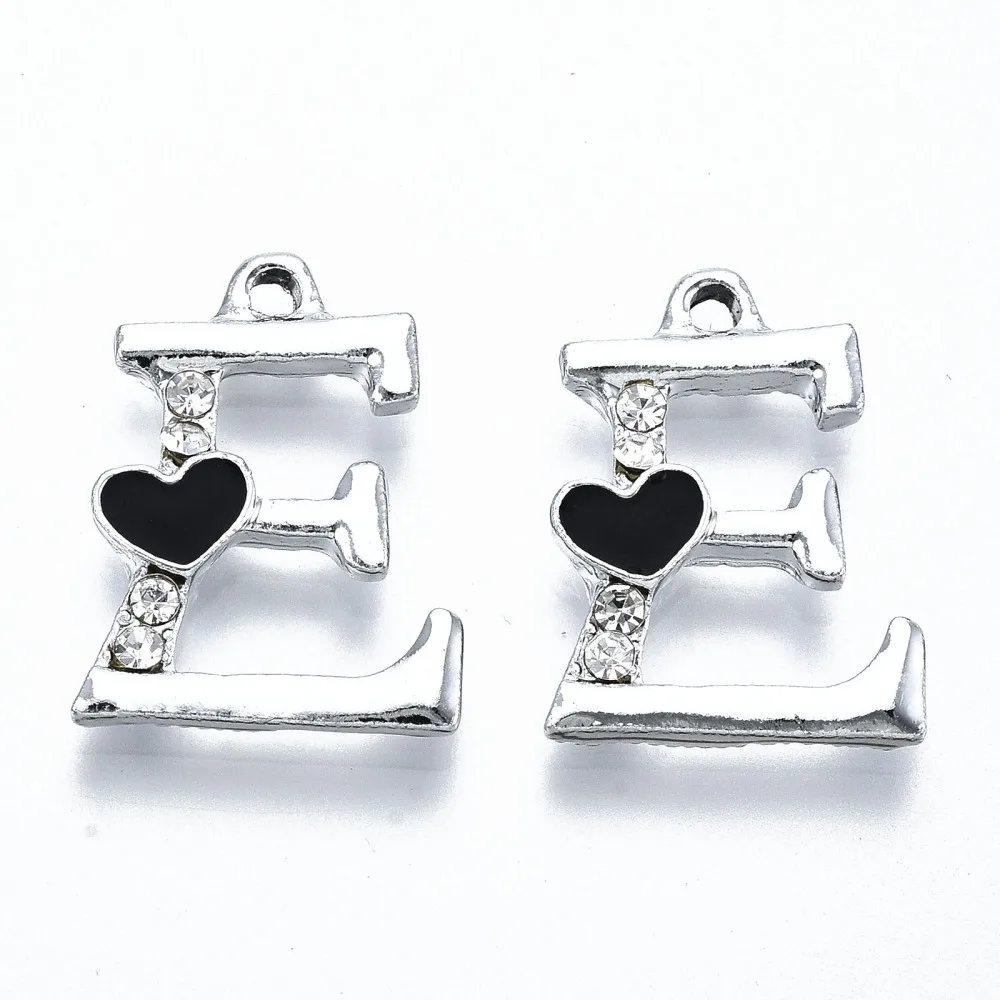 5Pcs Letter E Alloy Enamel Pendants Capital Letter with Rhinestone Jewelry Making Charms Jewelry Findings for Women Elegant