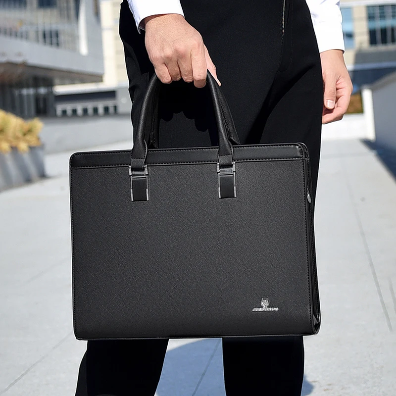حقائب رجالية حقيبة تنفيذية مصمم PVC مكتب الأعمال الكتف مربع الجانب كمبيوتر محمول رسول Crossbody A4 حقيبة المستندات