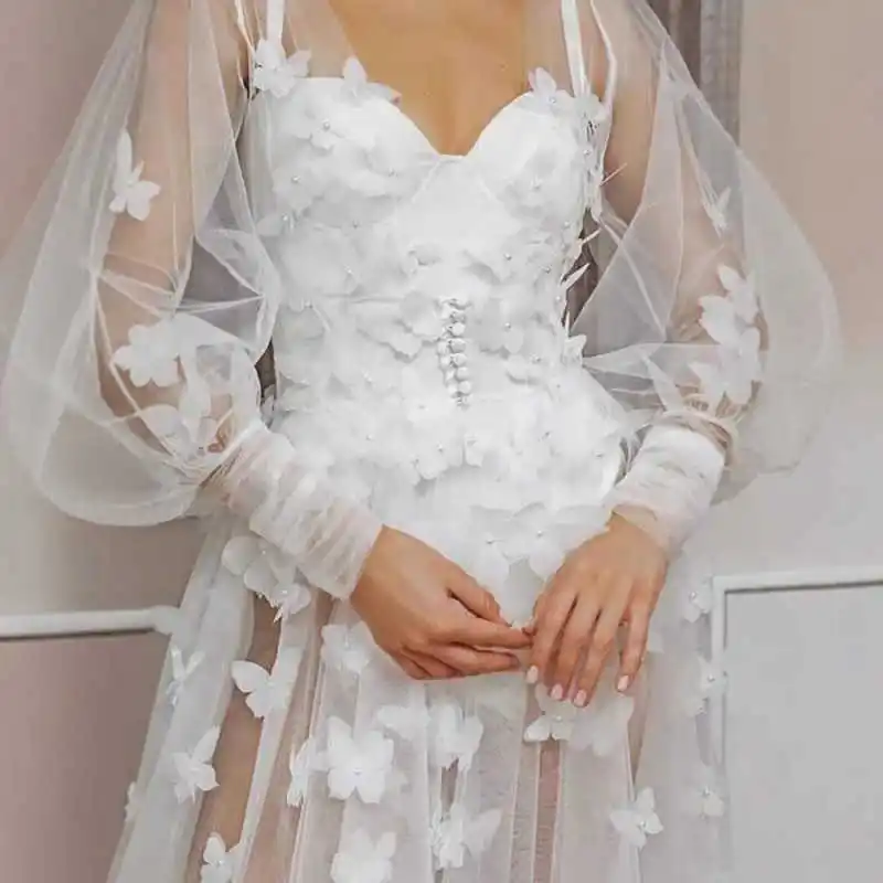 Ilusión pura mujer Albornoz ropa de descanso apliques florales Color encaje ropa para el hogar vestidos de noche camisones con cuello en V personalizados