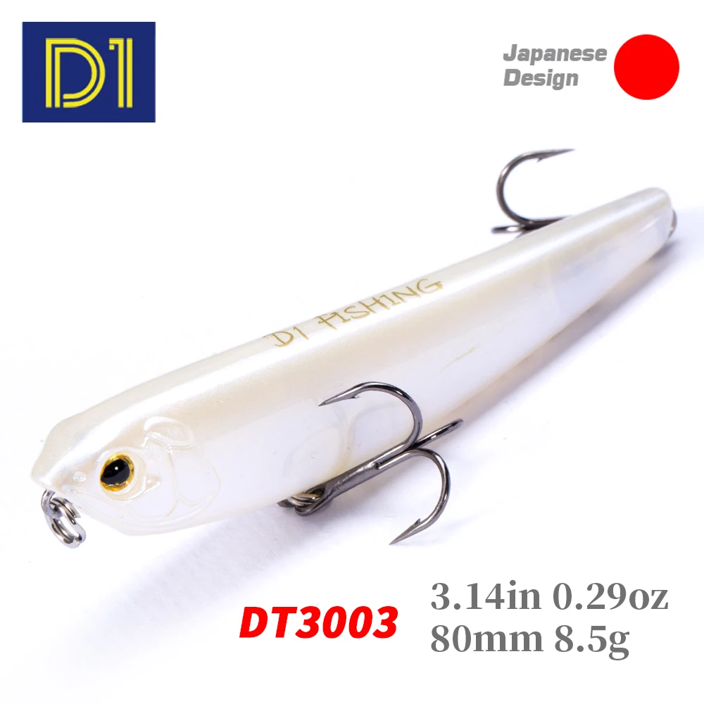 D1 Surface Pencil Fishing Lure 80mm 8.5g Stickbaits Topwater Sea Fishing Lure for Pike Bass Trout Prey Glider pesca tackle