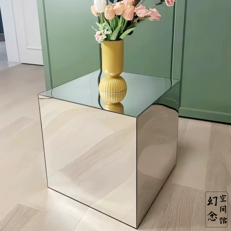 الاكريليك 6-الجانب طاولة القهوة الملونة INS الفاخرة خزانة بجانب السرير الشمال صور الدعامة متعددة نمط أريكة طاولة جانبية مع التخزين