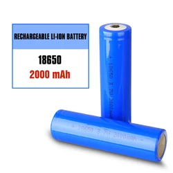 18650 Li ion Battery 3.7V 2000mAh Pointed Top Lithium Rechargeable Batteries For Toy Flashlight Calculator Radio(NO PCB)