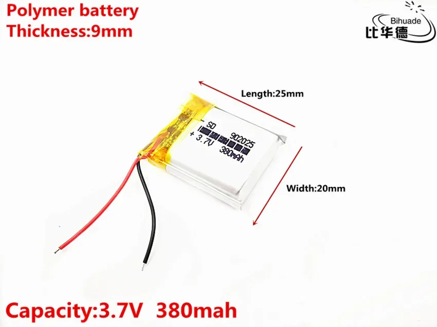 Liter energy battery Good Qulity 3.7V,380mAH 902025 Polymer lithium ion / Li-ion battery for tablet pc BANK,GPS,mp3,mp4