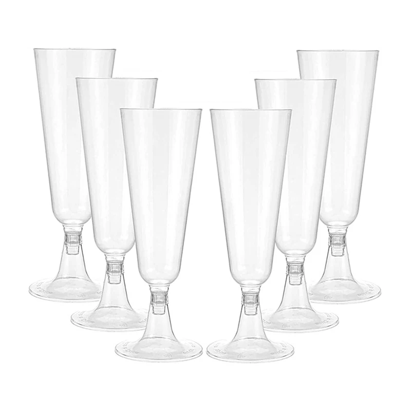 1/10Pcs Plastic Disposable Clear Champagne Cocktail Glasses Wine Cups Birthday Party Wedding Anniversary Festival Drinkware