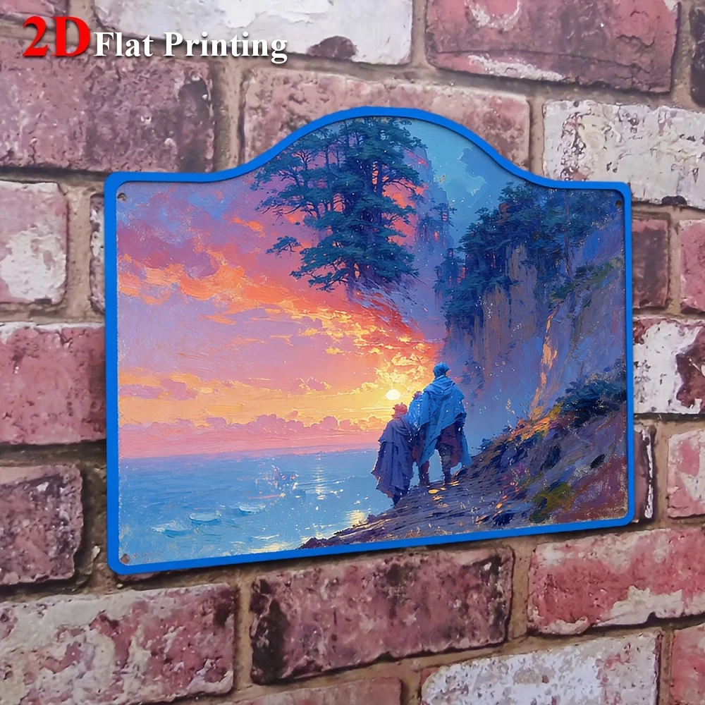 1pc, 2D Flat, Signs Metal Sheet Painting 