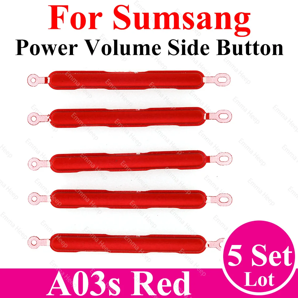 5set for Samsung A03S A10 A10S A20 A20S Power Volume Side Button Key Phone Housing On Off Up Down Replace Repair Parts