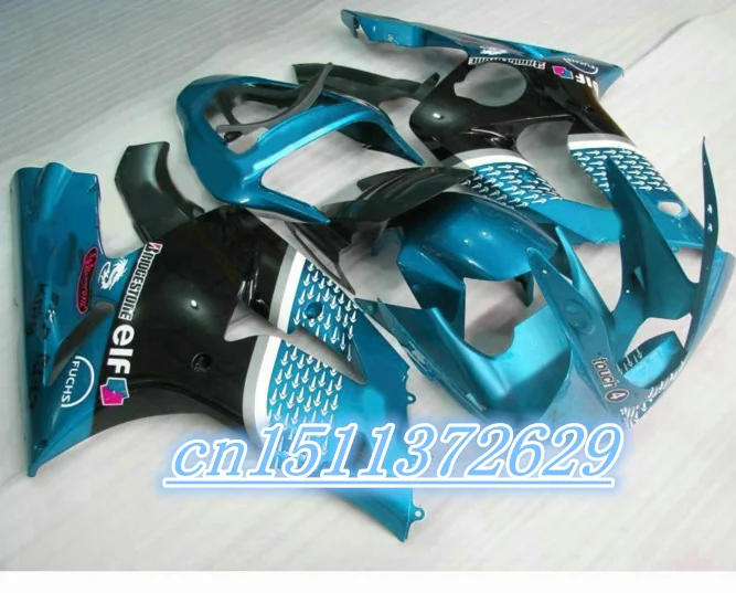 Dor-For Kawasaki NINJA ZX6R 2003 2004 03 04 Injection ABS Fairing Kits NINJA ZX 6R 03 04 - Others - Black/Blue D