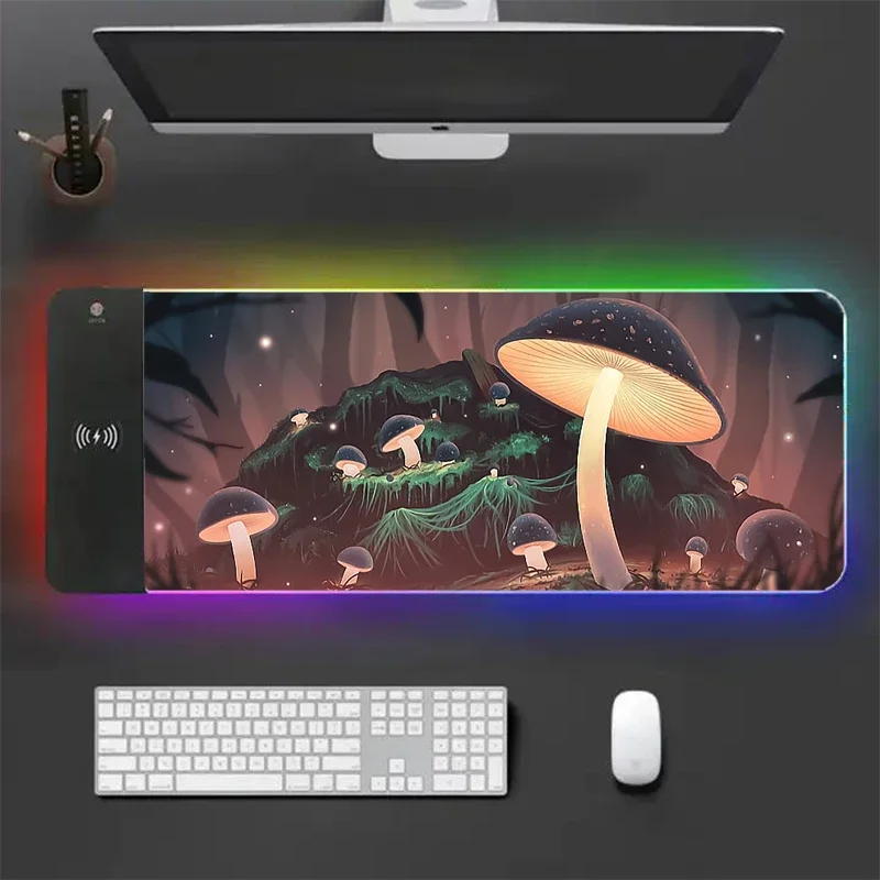 Mousepad Rgb Keyboard Anime Mouse Pad Animes Big Gamer Chair Smiled Mat Accessories Carpet Japanese Style Gaming Led Xxl