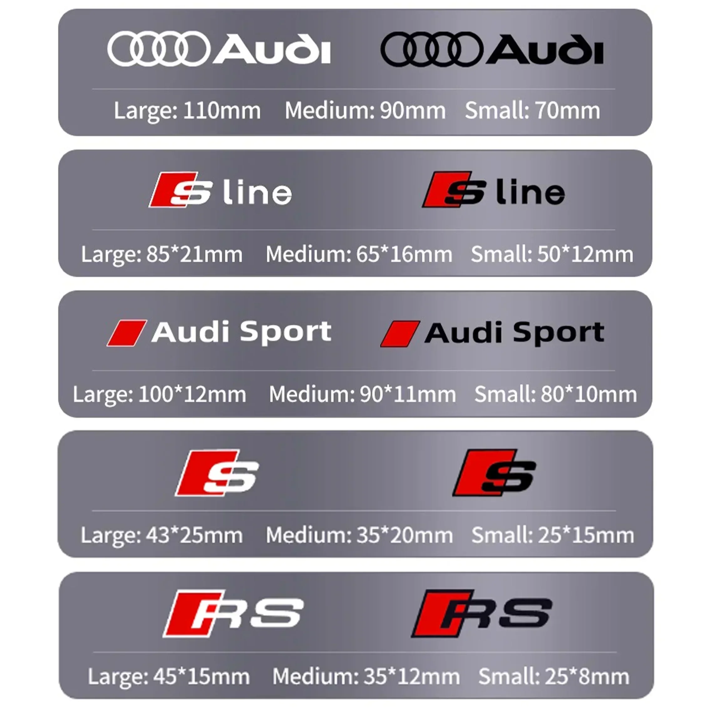 6 Pack Brake Caliper Car Sticker Decal Wheel Car Logo Decoration Accessories For Audis Sline TT A1 A2 A3 A4 A5 A6 A7 A8 8P B6 B7 view 5