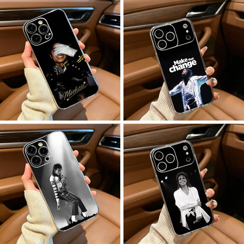 

King of Pop -Michael-J- Jackson Phone Case For iPhone17,16,15,14,13,12,11 ,Pro Max,16/15/14 Plus Transparent Cover