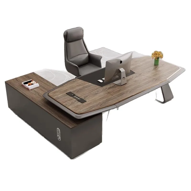 high-end baked lacquer work desk, minimalist, modern, high-end manager's office executive