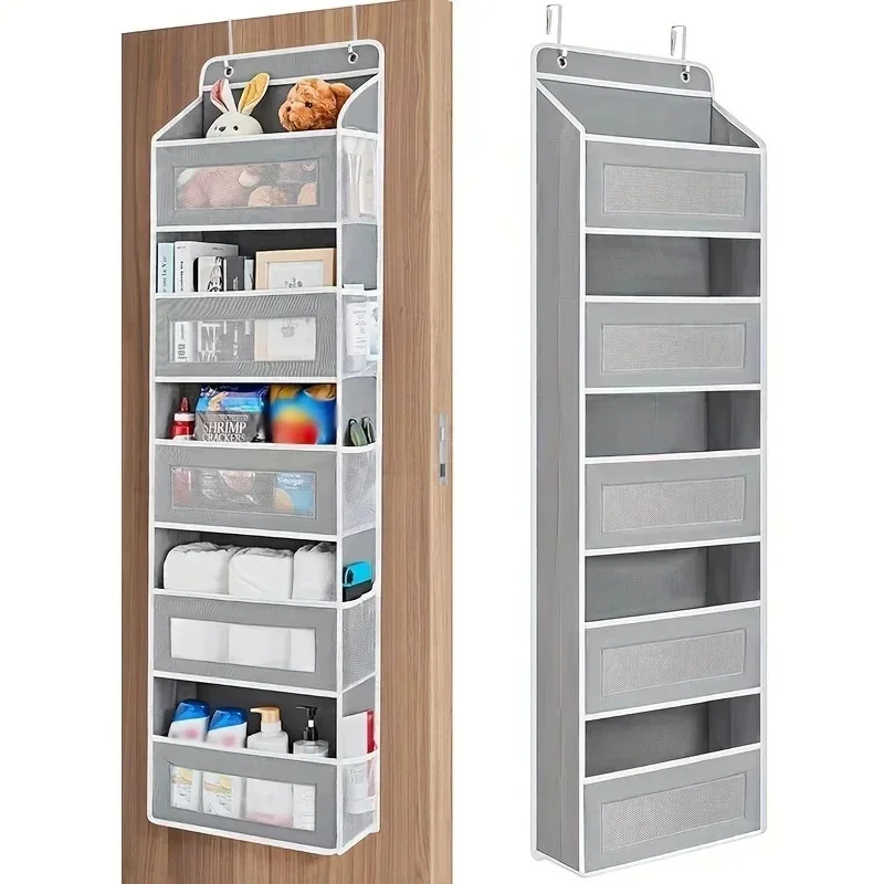 Upgraded 5‑Shelf Hanging Storage Organizer Behind Door Anti‑Tilt 5 Large Capacity Pockets Hanging Bag Suitable For Bedroom