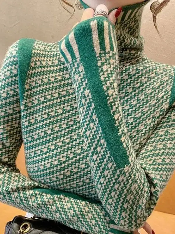 

Модный женский свитер с высоким воротом, базовая кофта из 100% хлопка с яркой нитью, внутренняя одежда, зима 2016, волокно Coolmax