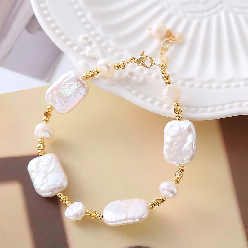 100% Natural Baroque Freshwater Pearl 14K Gold Filled Female Charm Bracelet Promotion Jewelry For Women Gifts Never Fade