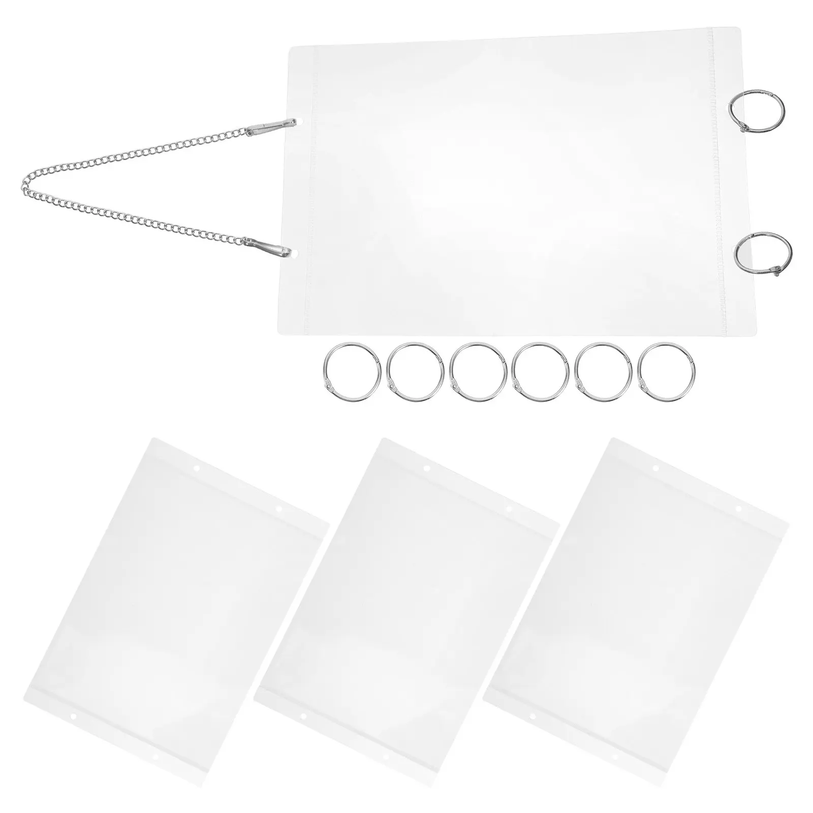 

1Set Side-Insert Price Display Bag A5 Clear Label Holder Pouch for Retail Stores Supermarket Hanging Information Organizer