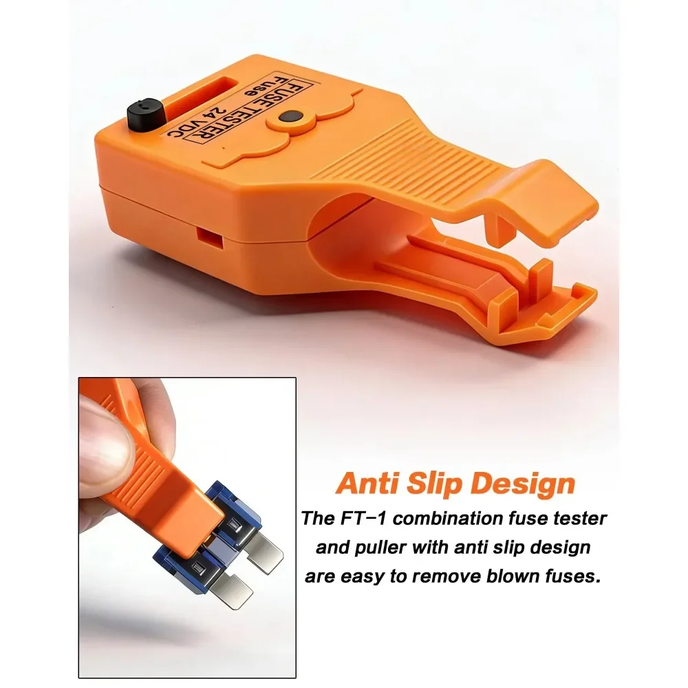 MAX/ATC/ATM Blade Fuse Checker 12V Car Automotive Fuse Tester with LED Indicator Anti-Slip Grip Puller Tool Car Accessories