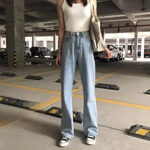 

Джинсы женские с высокой талией, широкие, прямого кроя, в пол, летние, драпированные, с рваными элементами, маленький размер Hyu