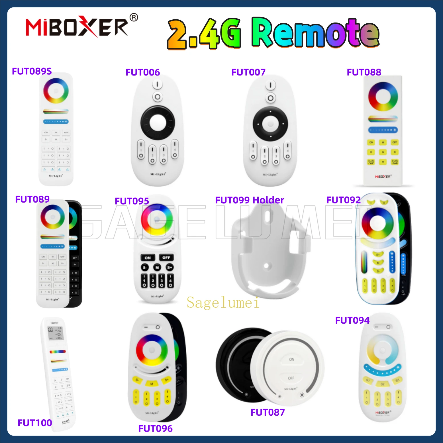 MIBOXER FUT006 FUT007 FUT86 FUT087 FUT088 FUT089 FUT090 FUT092 FUT095 FUT096 Remote 2.4G RF Wireless Remote RGB+CCT Controller