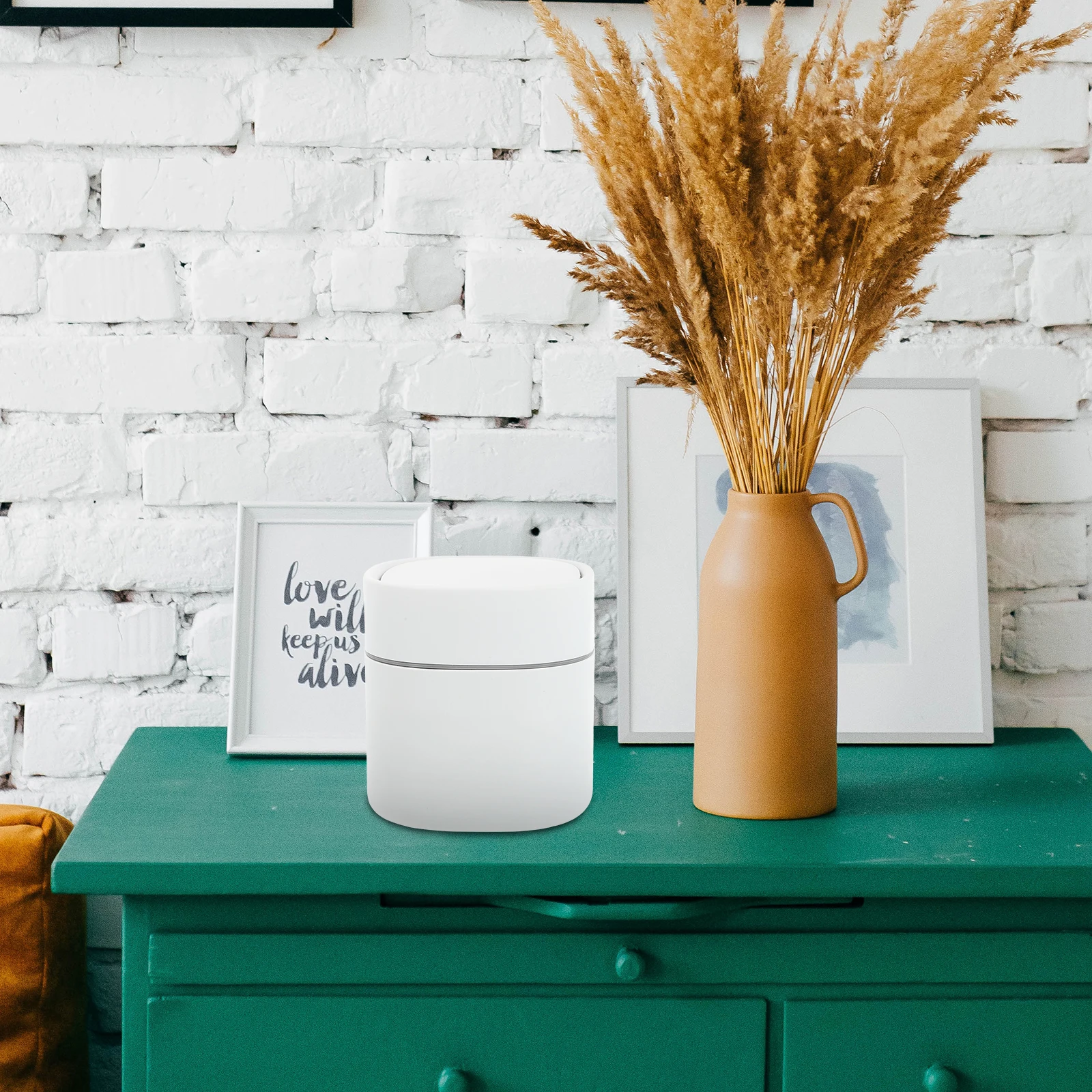 

Mini Trash Can Household Waste Container Desktop Rubbish Bin Small Storage Case Impact Resistant Plastic Bag Compatible