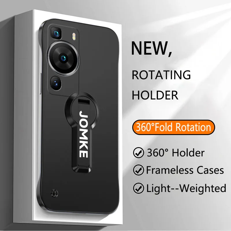Mode Metall Gemalt Dünne Rahmenlose Für Huawei Pura 70 80 Ultra P60 P50 P40 Pro Harte PC Drehen Solide Halter Telefon fall