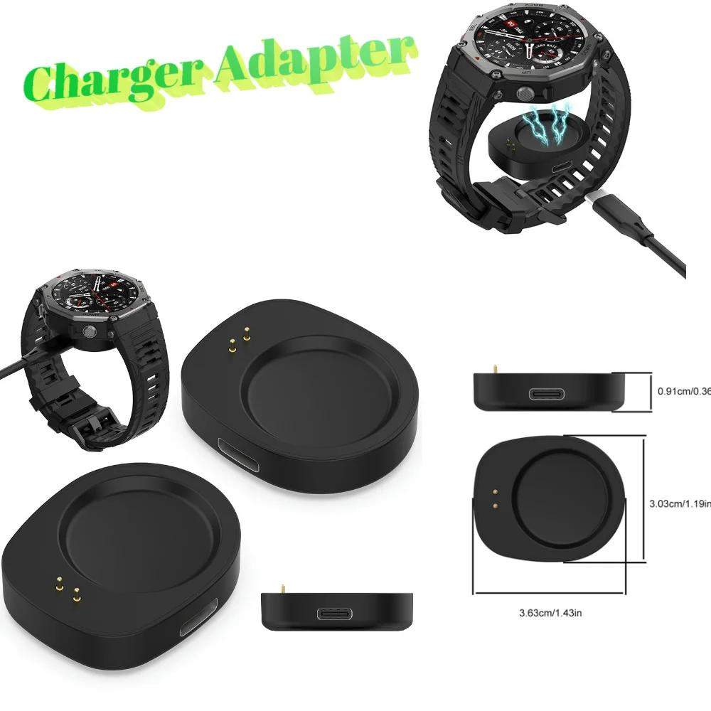 1 PC Charger Adapter Charging Adapter USB C Smartwatch Charger Base Charger Converter for Amazfit Balance A2286/ T-Rex 3 A2322