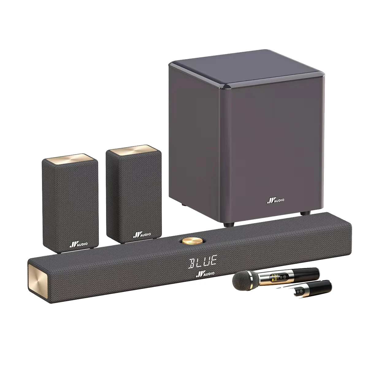 

5.1 Channel Full Wireless Aluminium Home Audio Theater System 31.5-inches Smart Soundbar Speaker 2 Surround Speakers