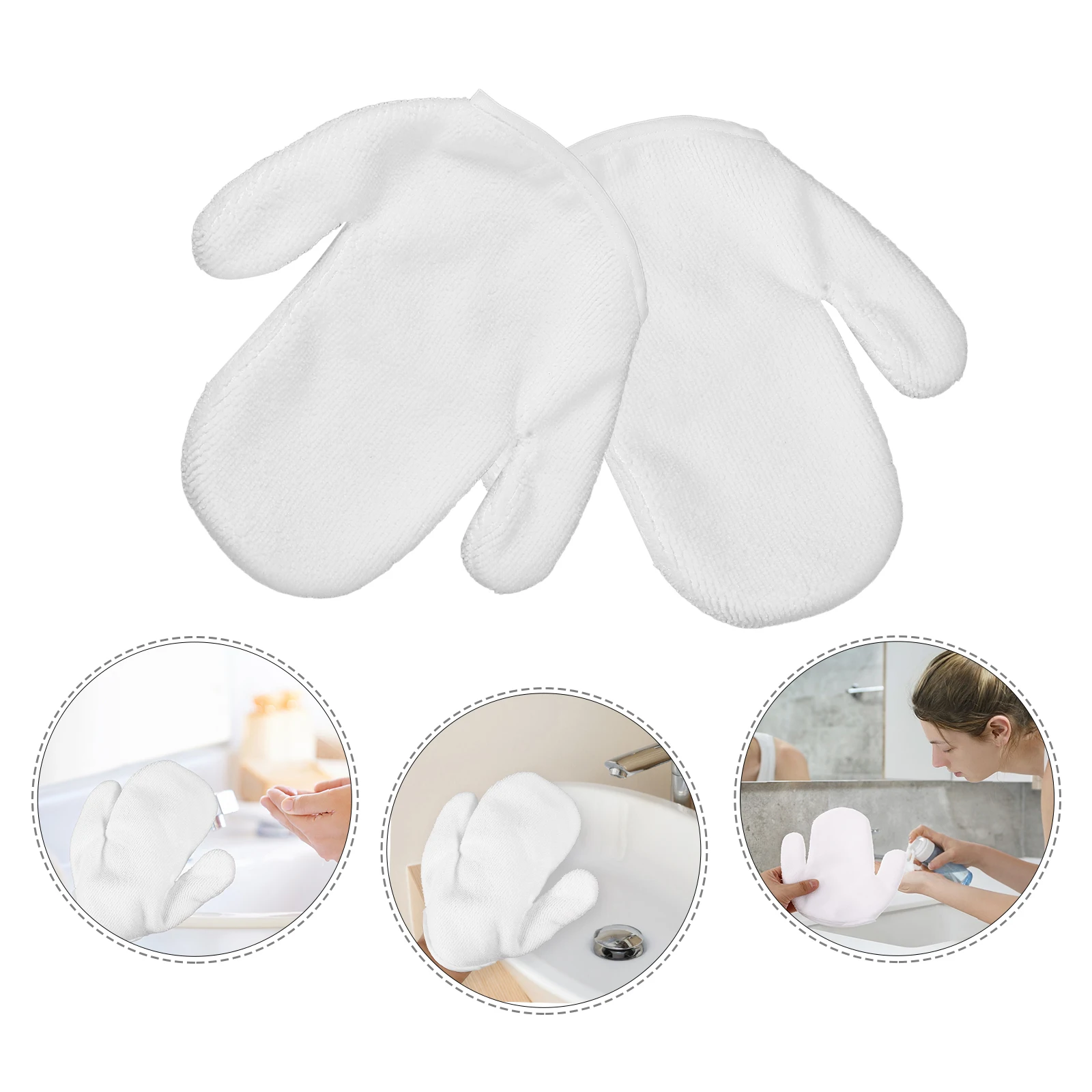 

Cotton Gloves for Face Washing Facial Mitts Comfortable Makeup Removers Exfoliating Cloth Skin Scrubber Practical Mitts Hot