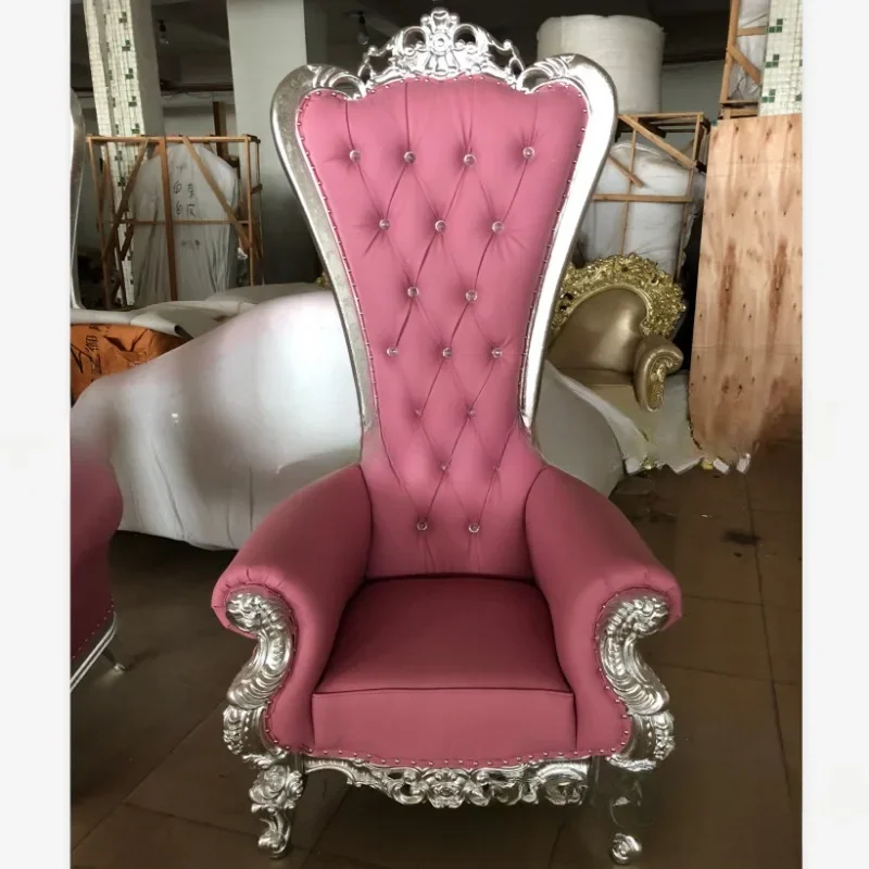 Customized European Solid Wood Mermaid Chair Hotel Clubhouse Lobby Chair High Back Chair European Noble Sofa Image Chair