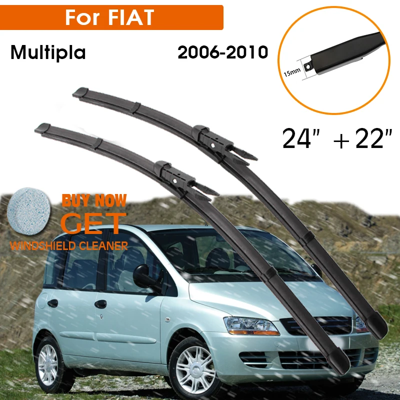 

Щетки стеклоочистителя для FIAT Multipla 2006-2010, резиновые силиконовые сменные щетки для лобового стекла, передние, 24+22 дюйма, для лево- и праворульных авто, автоаксессуар
