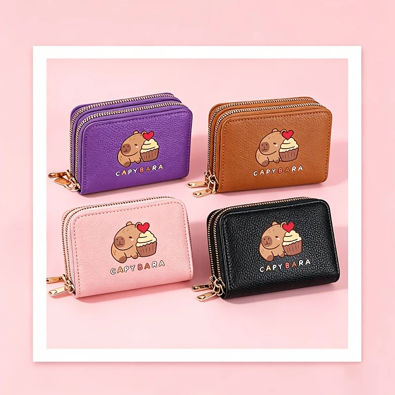 1Pc Fashion Women's Zipper Coin Purse, Portable Mini Card Holder, Large Capacity Accordion Card Wallet, Versatile Daily Wallet