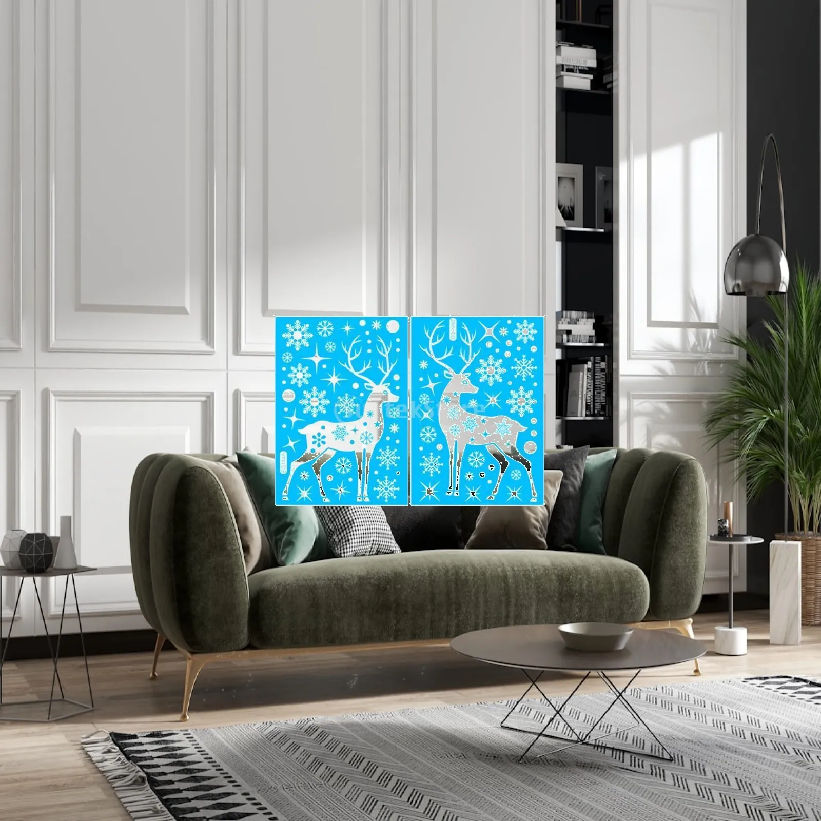 Static Cling Christmas Window Stickers Snowflake Snowman PVC Easy Install Festive Decals for Winter Window Shop Glass Home Decor