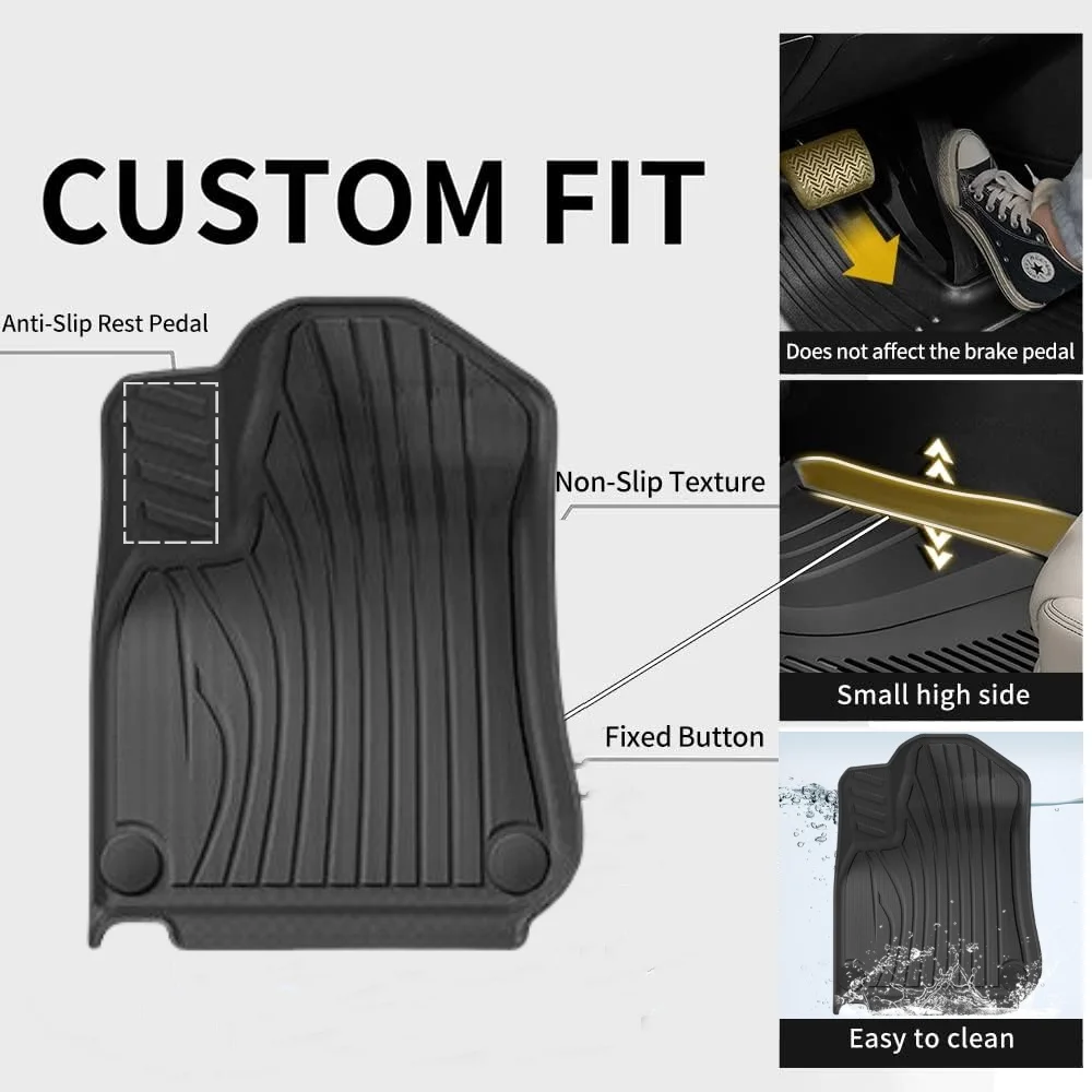 For Porsche Caynne 2019-2025 TPE Floor Mats, All Weather Anti-Slip Waterproof Rear Trunk Pad Cargo Liner Interior Accessories