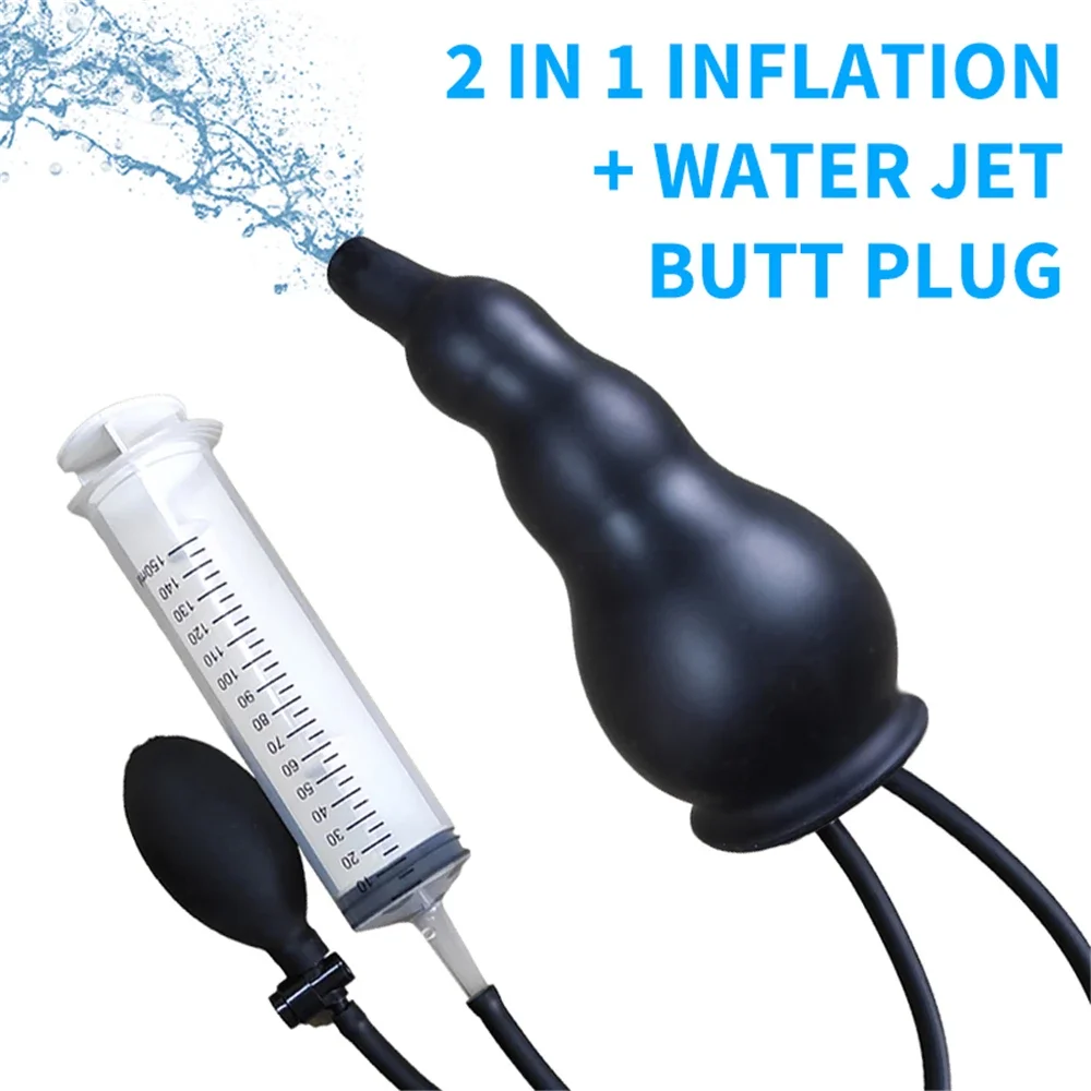 New Inflatable Anal Plug Enema Cleaning Anal Expander Butt Plug For Women Vagina&Anal Colon Cleaner Nozzle Plug Aldult Sex Toys