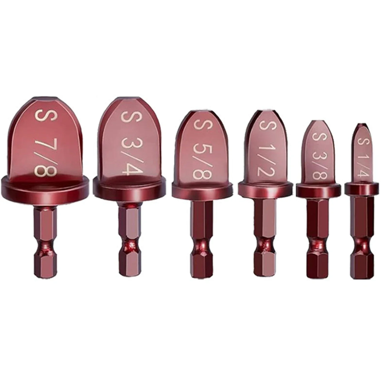 

New Practical Pipe Spreader Pipe Cutting Tool 6PCS/SET Burgundy Hexagonal Shaft High Strength Parts For Hand Drills