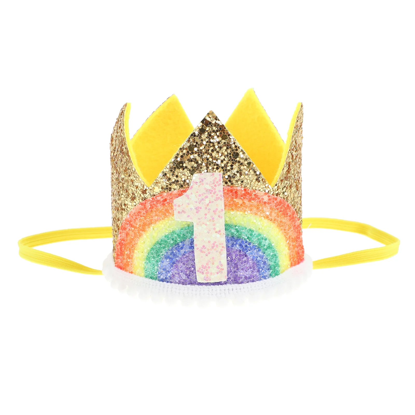 Hat for Baby Boy Digital Crown Kids Number Headdress Mini Glitter Rainbow Fabric Birthday Party Hairband Child