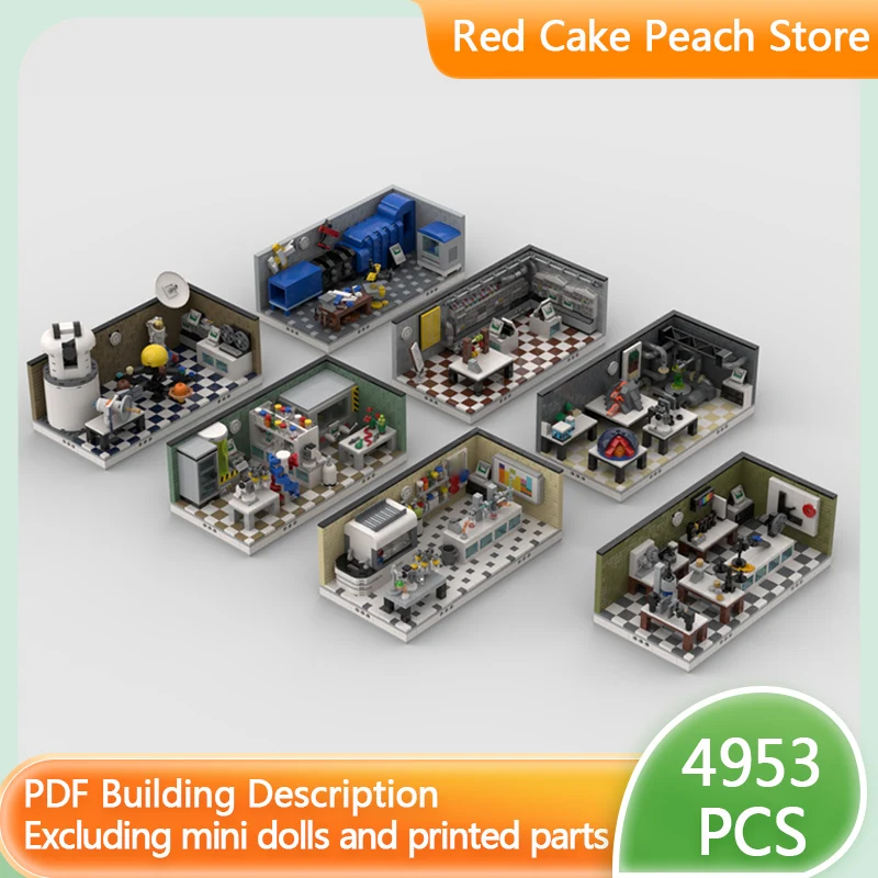 Modello di Scena Urbana MOC, Mattoncini da Costruzione, Scena di Laboratorio, Tecnologia Modulare, Regalo per Bambini, Giocattoli da Assemblare