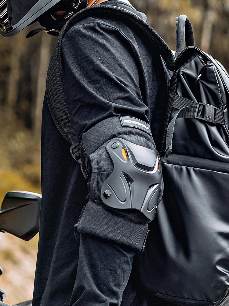 

Мужская вездеходная защита ног мотоцикла, комплект из 4 предметов, противоударные наколенники/локотники для гонок и активного отдыха, аксессуары для верховой езды