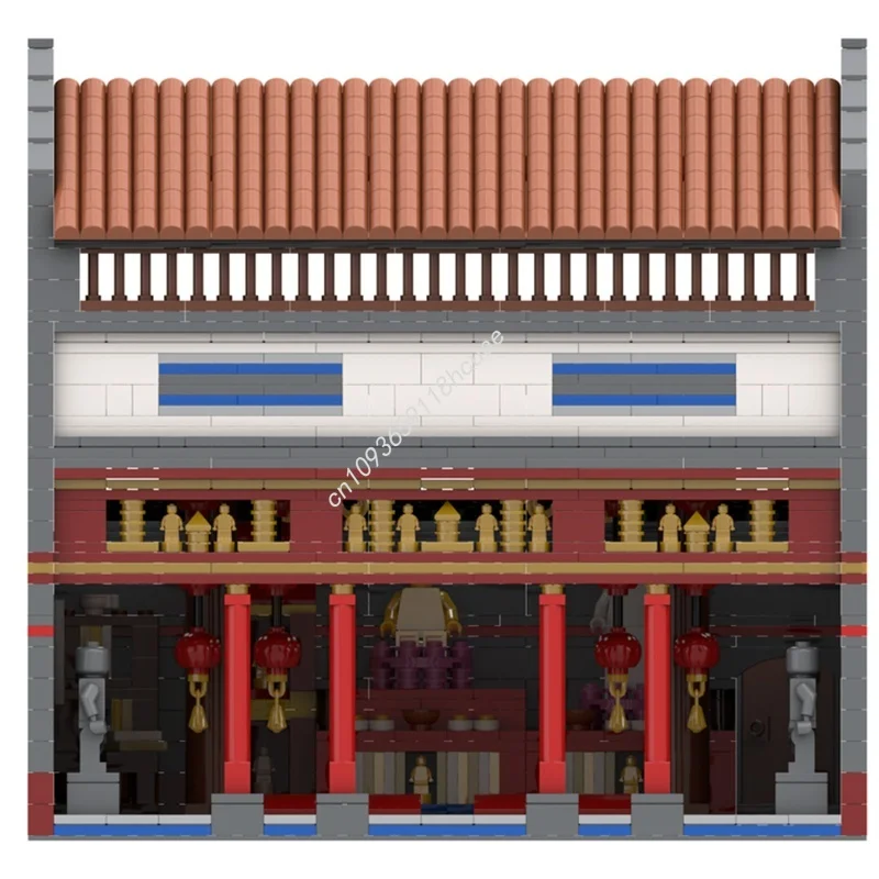 2676 stücke MOC Modulare Chinesische Tempel Interios Modell Bausteine Spielzeug Architektur DIY Weihnachten Geschenke Kreative Bildung Ziegel