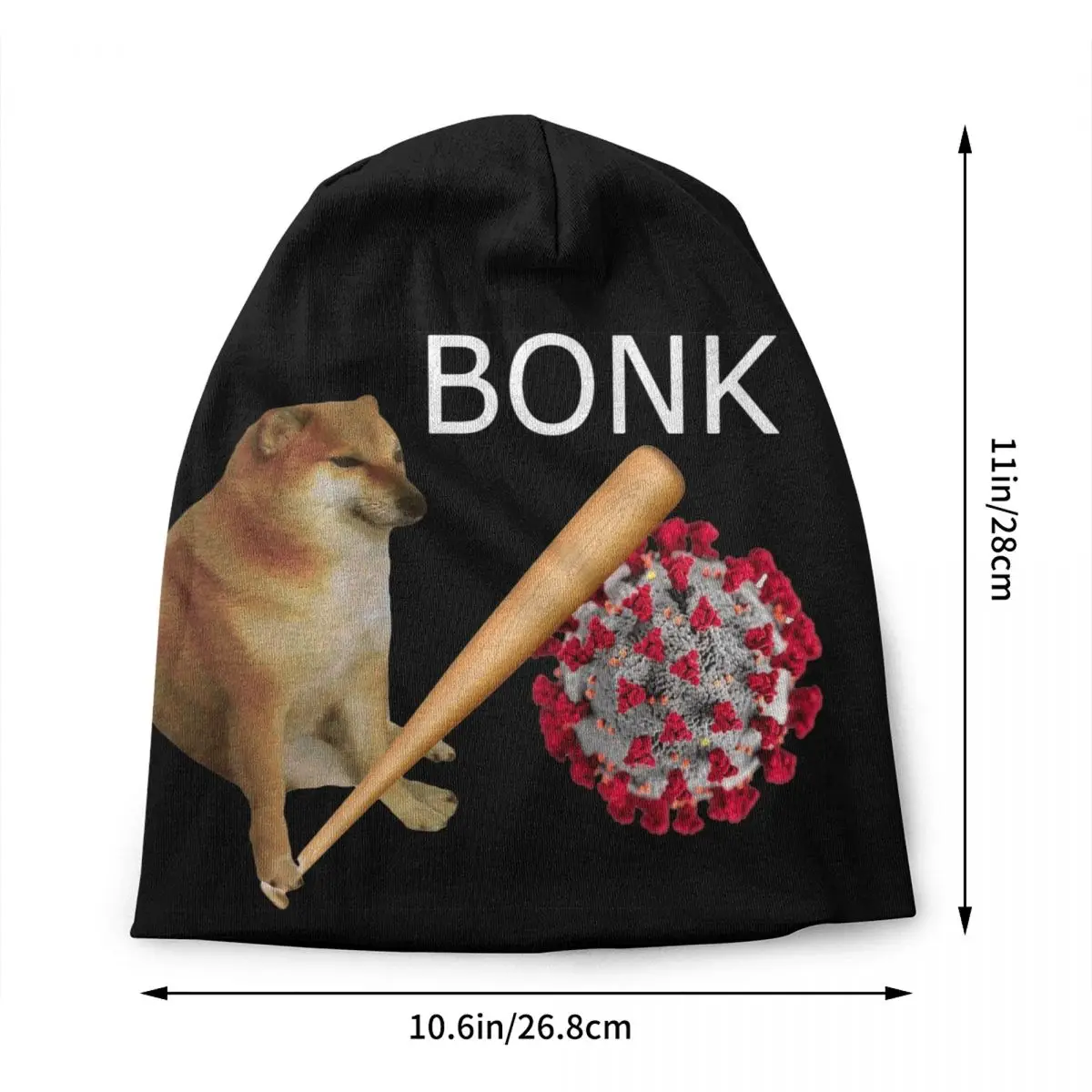 Cheems Virums Bonk Bonnet Hats Hip Hop Knitted Hat For Women Men Warm Winter Shiba Inu Dog Meme Skullies Beanies Caps