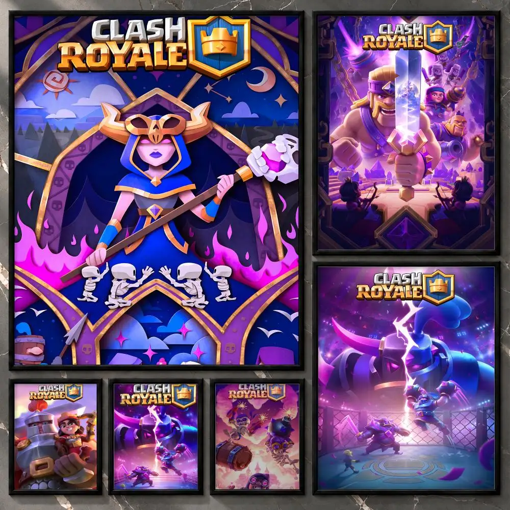 Clash Royale Mobile Strategy Battle Arena Gaming Poster Art Poster Aesthetic Unframed Wall Prints for Bedroom & Living Room
